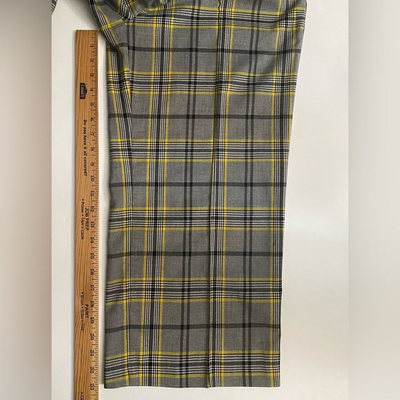 Ellen Tracy Ankle Dress Pants Wide Leg Womens Size 14 Pockets Plaid Gray - Picture 8 of 15